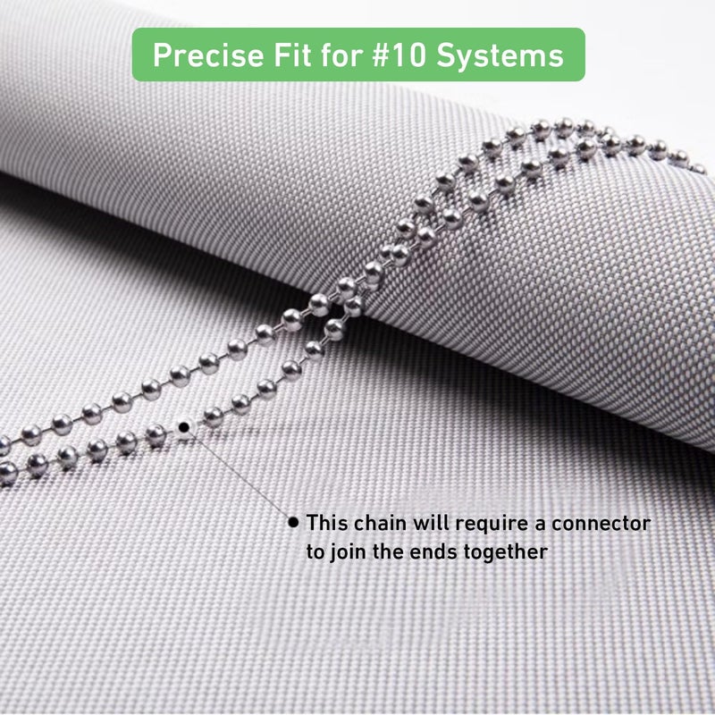 AUDEEKON #10 Stainless Steel Bead Chain for Roller Shades & Vertical Blinds - 1.5 Meter Length (59 inch) - Includes 3 Metal Connectors - Image 4